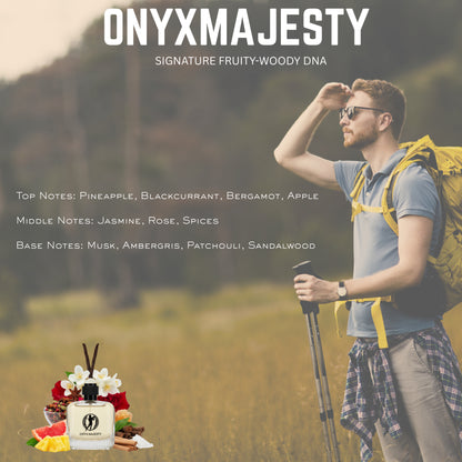 Shani-F Onyx Majesty Men's Long-Lasting Fruity Woody Pineapple Musk Extrait De Parfum