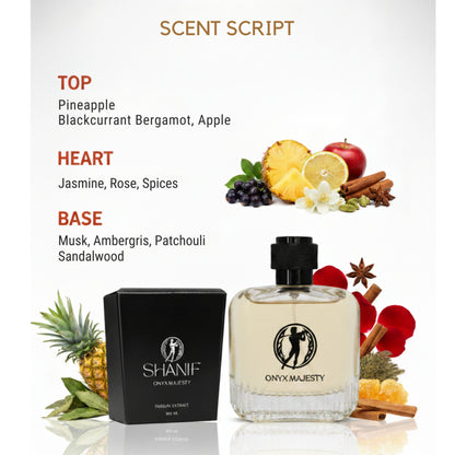 Shani-F Onyx Majesty Men's Long-Lasting Fruity Woody Pineapple Musk Extrait De Parfum