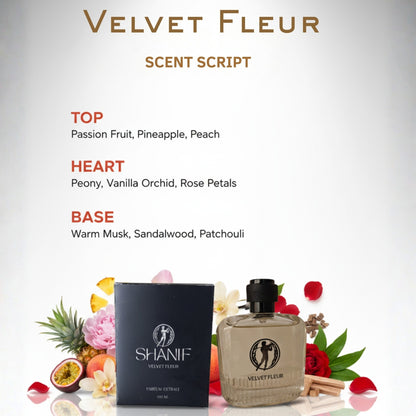 Shani-F Velvet Fleur Luxurious Floral Fruity Musk Extrait De Parfum Spray for Women