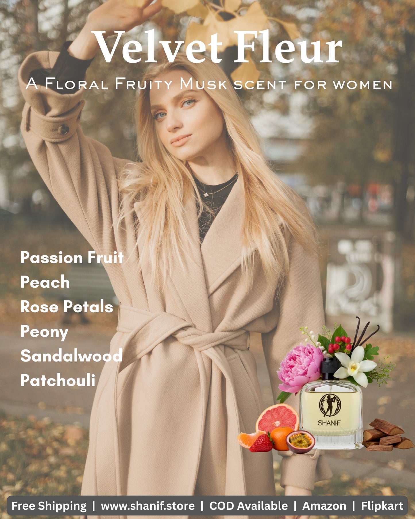 Shani-F Velvet Fleur Luxurious Floral Fruity Musk Extrait De Parfum Spray for Women